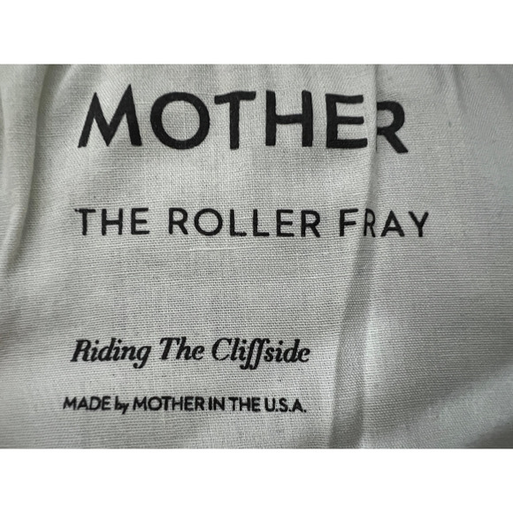 MOTHER JEANS WOMENS SIZE 26 THE ROLLER FRAY HIGH-RISE WIDE LEG FLARE BLUE NEW - Picture 6 of 13